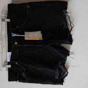H&M Cutoff Shorts, Black Denim, size 14
